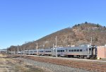 A NJT Comet V Set with a PL42 as power lays over in Pt. Jervis yard